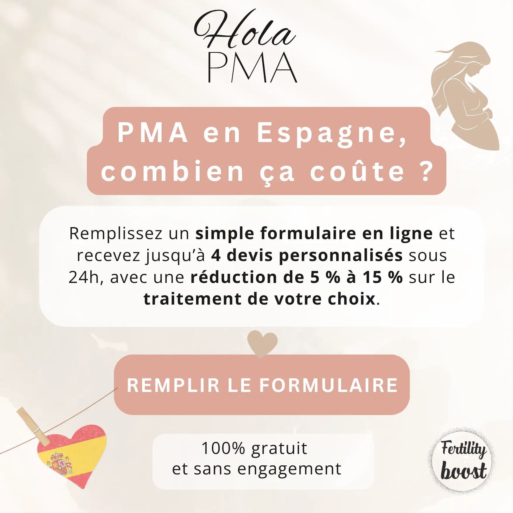 Bénéficier gratuitement des mises en relation et des tarifs préférentiels avec les cliniques PMA FIV en espagne